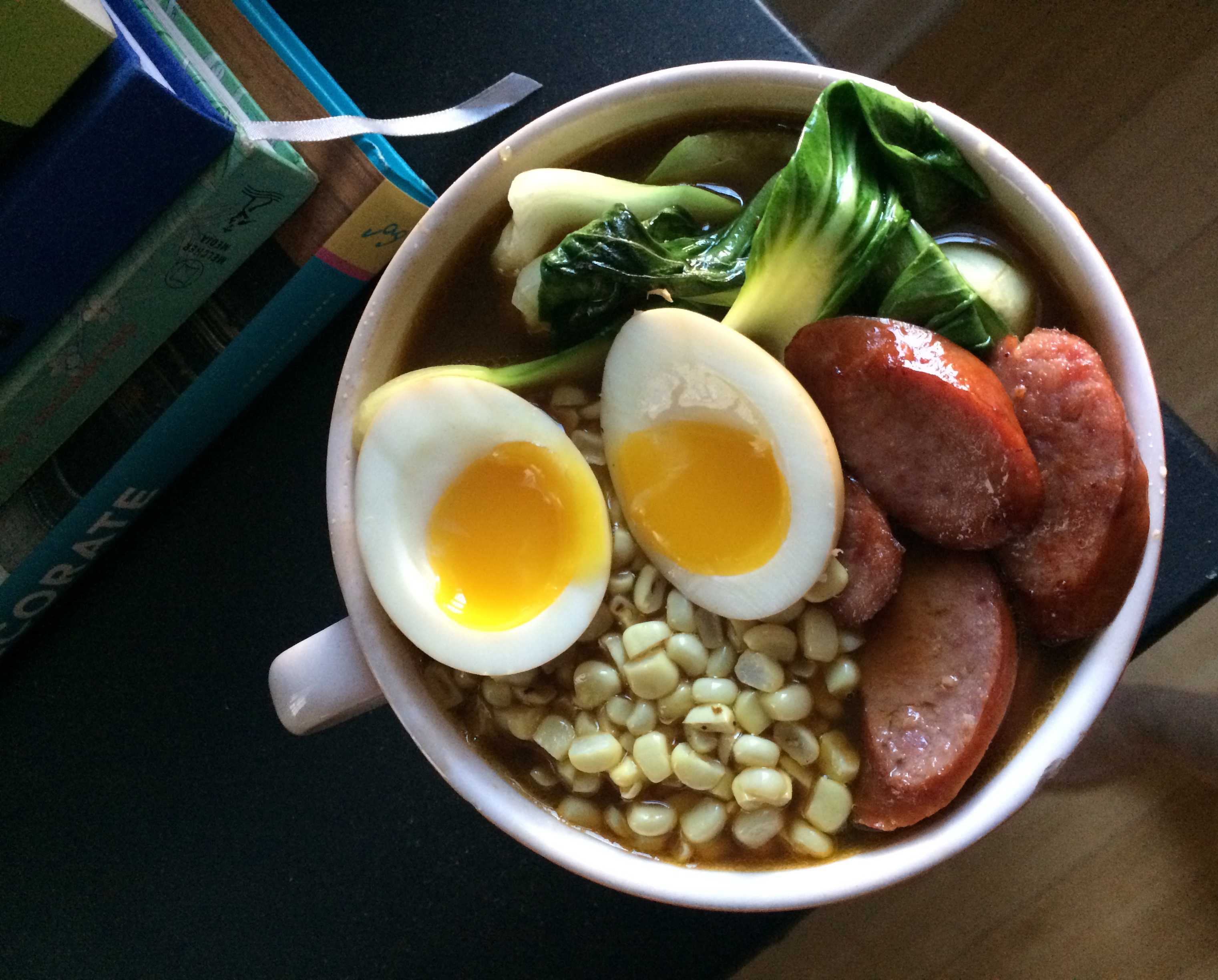 Ramen with Kielbasa, Bok Coy, and Soy Egg Run Appetit!